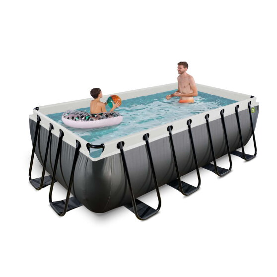 Piscina EXIT Black Leather 400x200x100cm con pompa filtro - nero