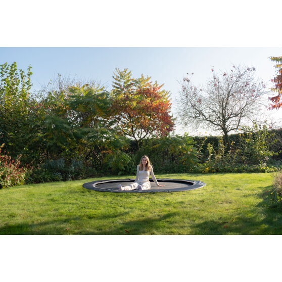 Trampolino elastico sportivo a livello del suolo EXIT InTerra ø244cm - nero