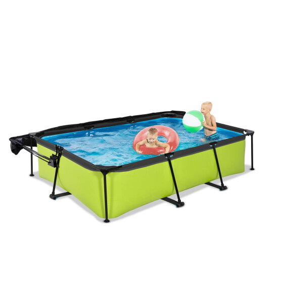 Piscina EXIT Lime 300x200x65cm con pompa filtro e pensilina - verde