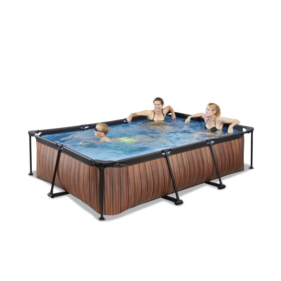 Piscina EXIT Wood 300x200x65cm con pompa filtro - marrone