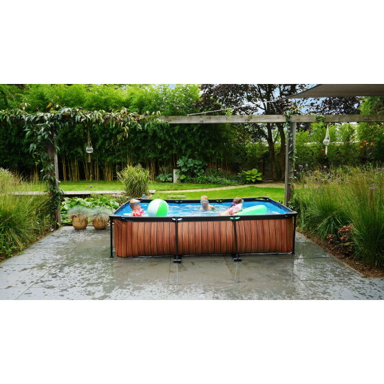 Piscina EXIT Stone 300x200x65cm con pompa filtro - grigia