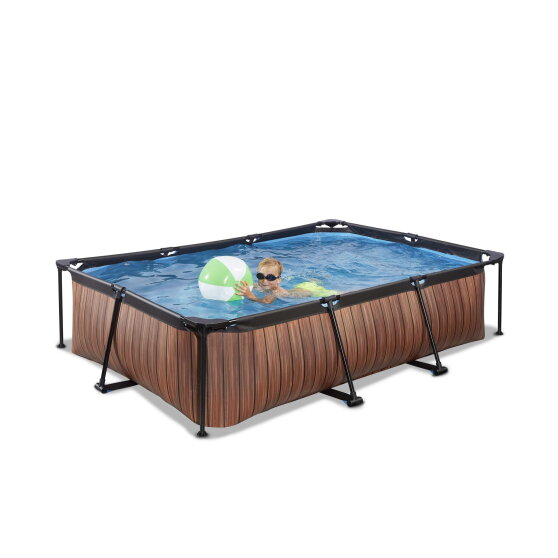 Piscina EXIT Wood 300x200x65cm con pompa filtro - marrone