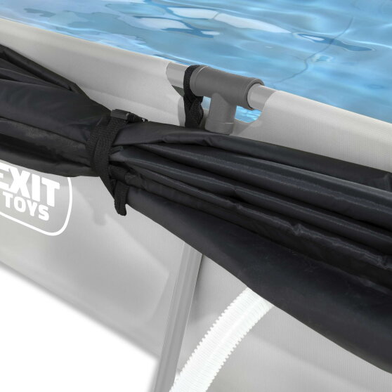 Piscina EXIT Soft Grey 300x200x65cm con pompa filtro e pensilina - grigio
