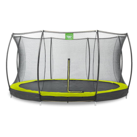Trampolino elastico interrato EXIT Silhouette ø427cm con rete di sicurezza - verde