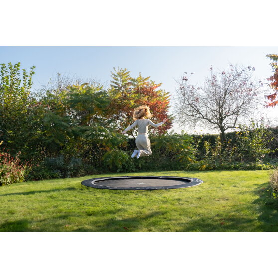 Trampolino elastico sportivo a livello del suolo EXIT InTerra &oslash;366cm - nero