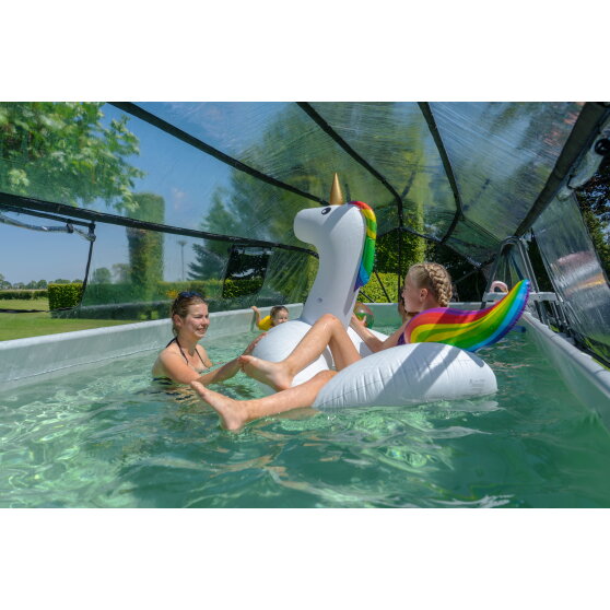 EXIT Black Leather pool 540x250x122cm with sand filter pump and dome - black