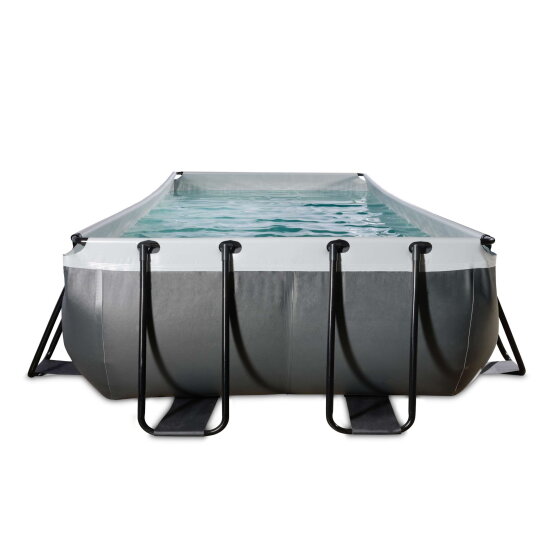 Piscina EXIT Black Leather 400x200x100cm con pompa filtro - nero
