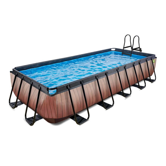 Piscina EXIT Wood 540x250x100cm con pompa filtro a sabbia - marrone