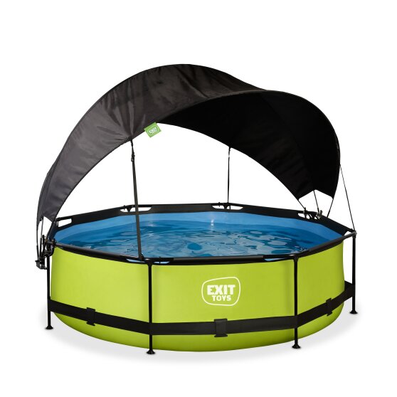 EXIT Lime pool ø300x76cm with filter pump and canopy - green