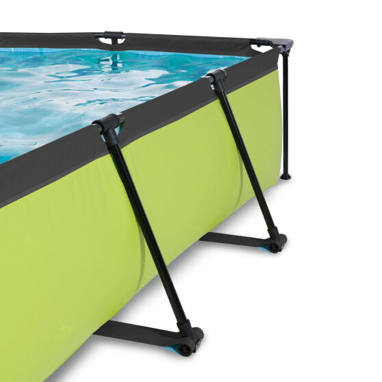 Piscina EXIT Lime 220x150x65cm con pompa filtro e copertura - verde