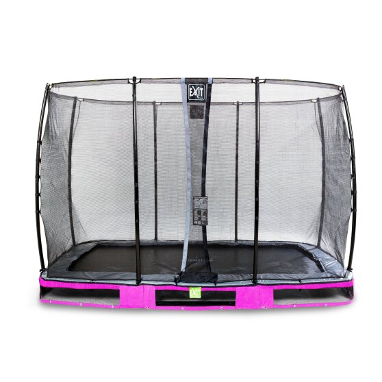 EXIT Elegant ground trampoline 214x366cm with Economy safety net - purple