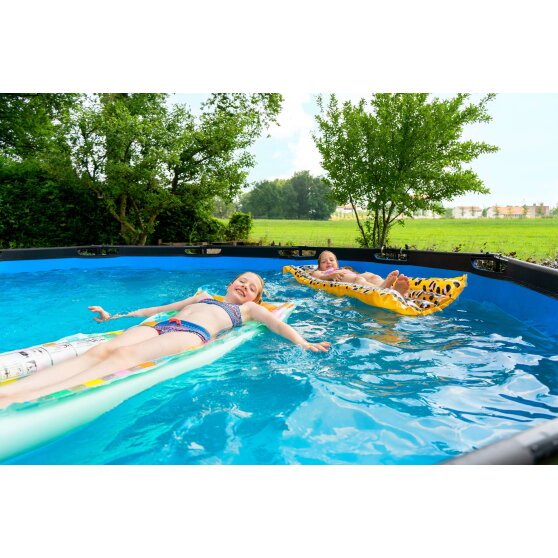 Piscina EXIT Wood &oslash;488x122cm con pompa filtro - marrone