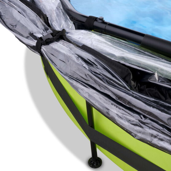 Piscina EXIT Lime ø360x76cm con pompa filtro e copertura - verde