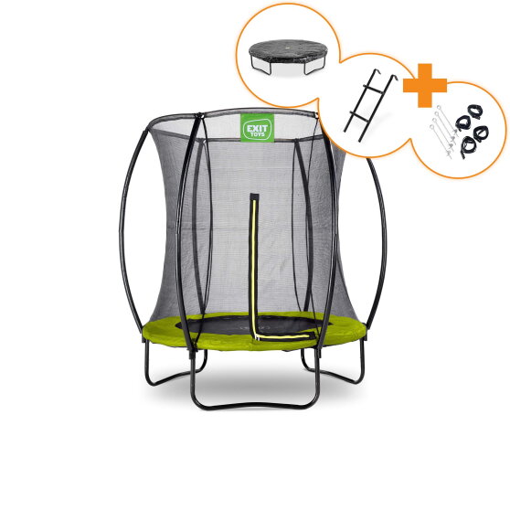 Trampolino elastico EXIT Silhouette ø183cm - verde + kit di accessori gratuito