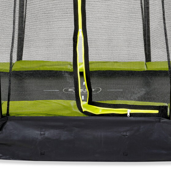 Trampolino elastico interrato EXIT Silhouette ø244cm con rete di sicurezza - verde