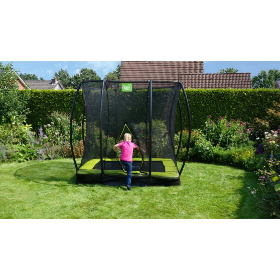 Trampolino elastico interrato EXIT Silhouette 153x214cm con rete di sicurezza - verde