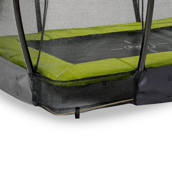Trampolino elastico interrato EXIT Silhouette 153x214cm con rete di sicurezza - verde