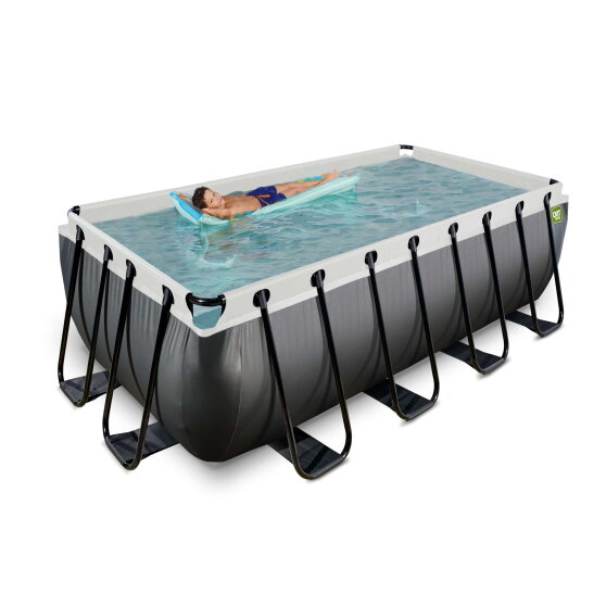Piscina EXIT Black Leather 400x200x122cm con pompa filtro a sabbia - nero