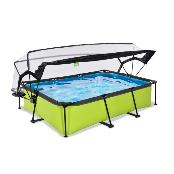Piscina EXIT Lime 300x200x65cm con pompa filtro e copertura - verde