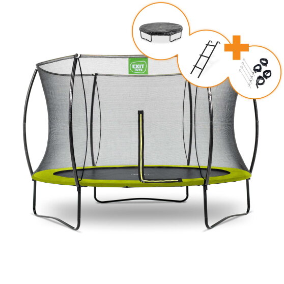 Trampolino elastico EXIT Silhouette ø305cm - verde + kit di accessori gratuito