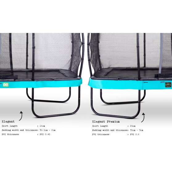 EXIT Elegant Premium trampoline 214x366cm with Deluxe safetynet - blue