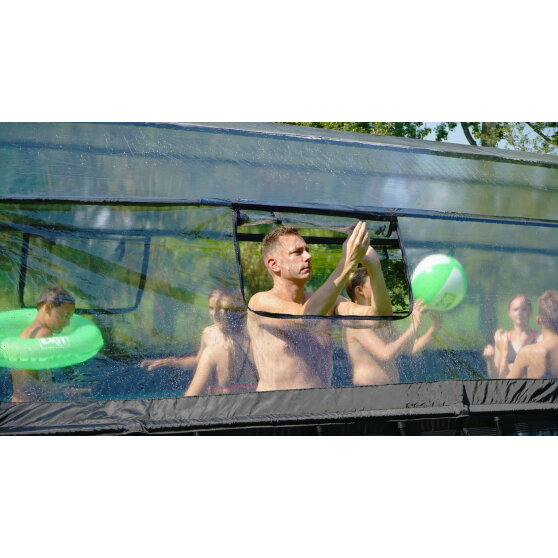 Piscina EXIT Wood 540x250x122cm con pompa filtro a sabbia e copertura e pompa di calore - marrone