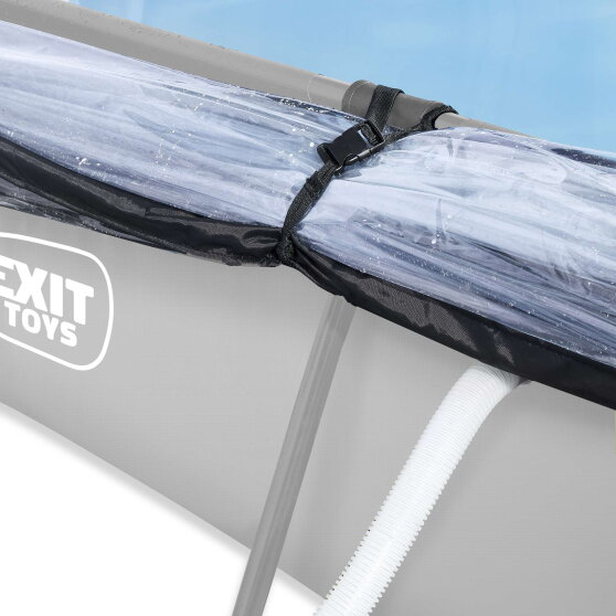 Piscina EXIT Soft Grey 300x200x65cm con pompa filtro e copertura - grigio