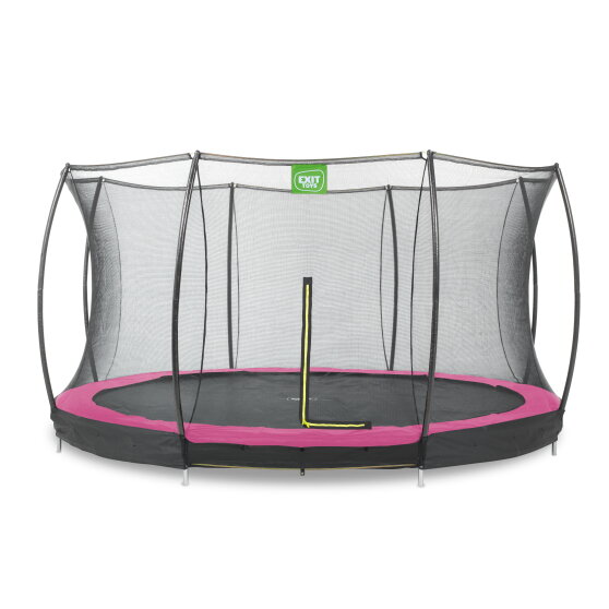Trampolino elastico interrato EXIT Silhouette ø366cm con rete di sicurezza - rosa