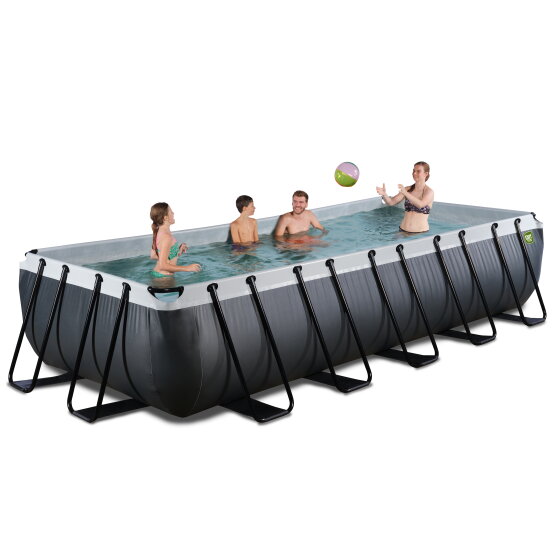 EXIT Black Leather pool 540x250x100cm with filter pump - black