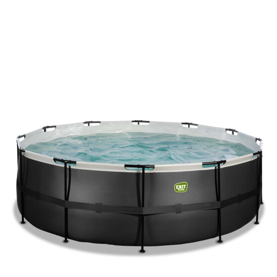 Piscina EXIT Black Leather ø427x122cm con pompa filtro - nero