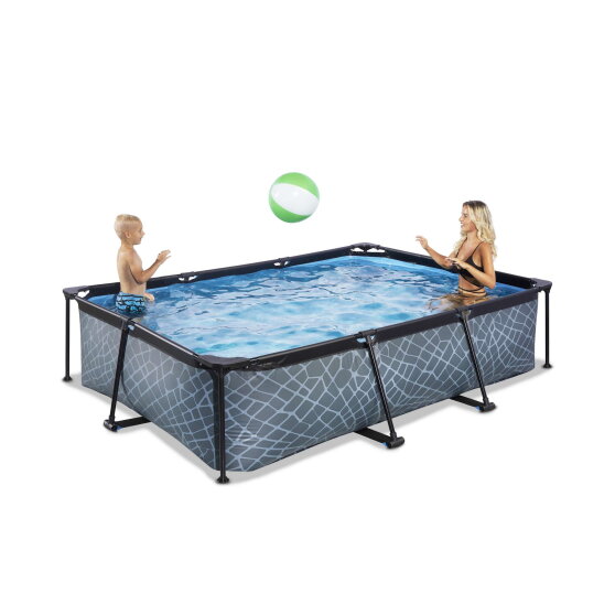 Piscina EXIT Stone 300x200x65cm con pompa filtro - grigia