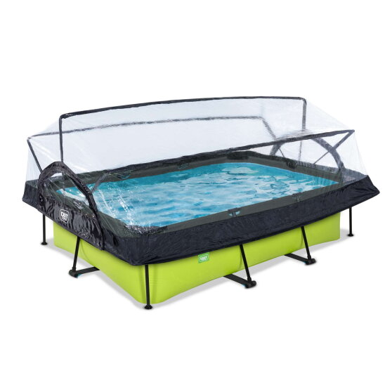 Piscina EXIT Lime 300x200x65cm con pompa filtro e copertura - verde