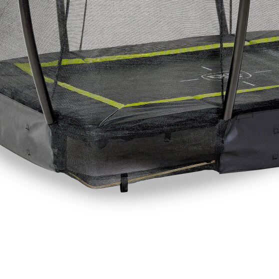 Trampolino elastico interrato EXIT Silhouette 153x214cm con rete di sicurezza - nero