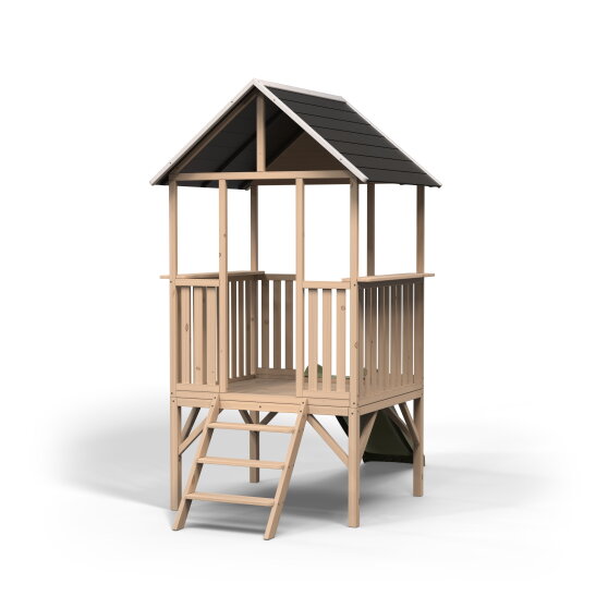 Casetta da gioco in legno per bambini EXIT Panorama 300 con scivolo