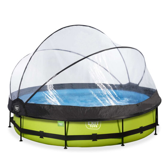 Piscina EXIT Lime ø360x76cm con pompa filtro e copertura - verde