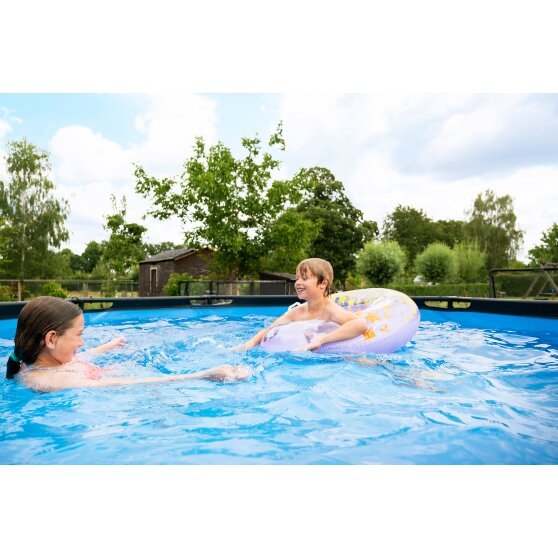 EXIT Wood pool ø360x122cm with filter pump - brown