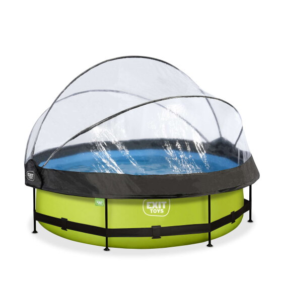 Piscina EXIT Lime &oslash;300x76cm con pompa filtro e copertura - verde