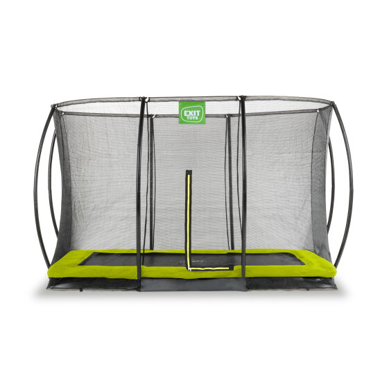 Trampolino elastico interrato EXIT Silhouette 214x305cm con rete di sicurezza - verde