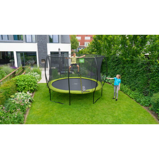 Trampolino elastico EXIT Silhouette ø427cm - verde + kit di accessori gratuito