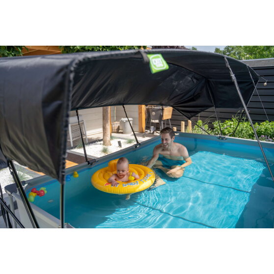 Piscina EXIT Soft Grey 300x200x65cm con pompa filtro e pensilina - grigio