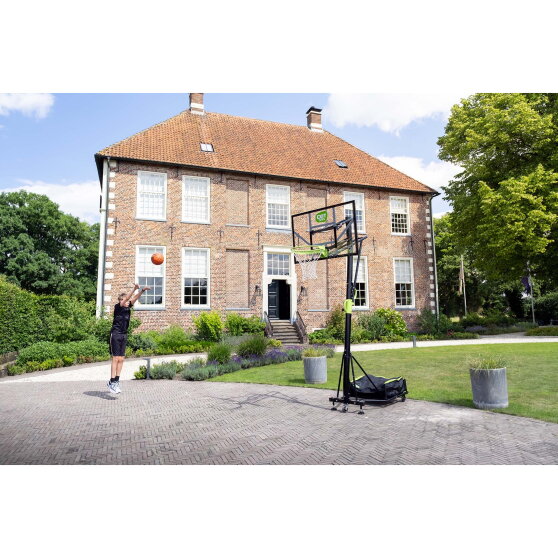 Tabellone da basket portatile su ruote EXIT Galaxy - verde/nero