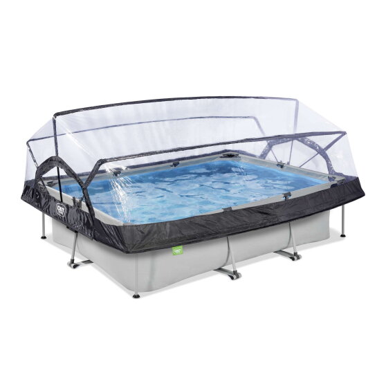 Piscina EXIT Soft Grey 300x200x65cm con pompa filtro e copertura - grigio