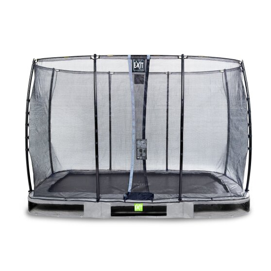 EXIT Elegant ground trampoline 214x366cm with Economy safety net - grey