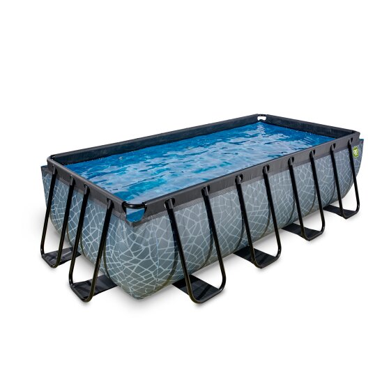 EXIT Stone pool 400x200x100cm with sand filter pump - grey