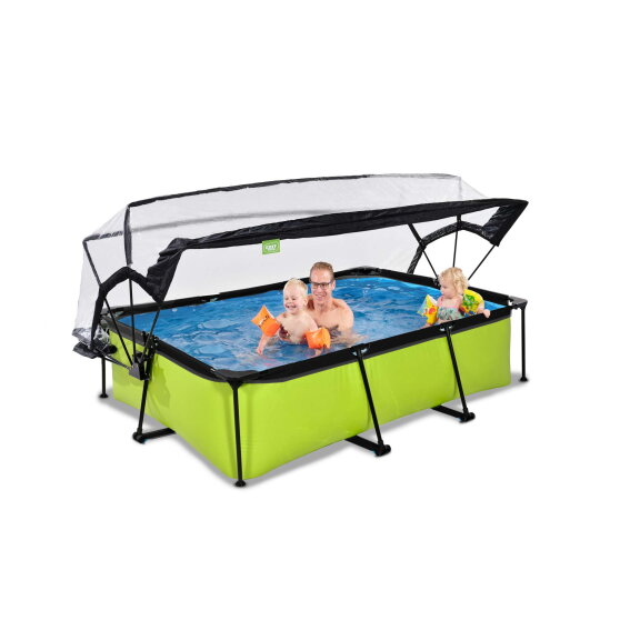 Piscina EXIT Lime 220x150x65cm con pompa filtro e copertura - verde