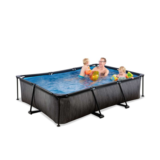 Piscina EXIT Black Wood 300x200x65cm con pompa filtro - nera
