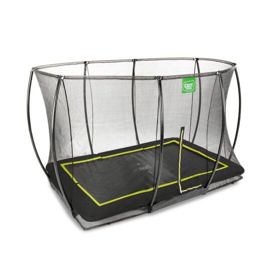 Trampolino elastico interrato EXIT Silhouette 244x366cm con rete di sicurezza - nero