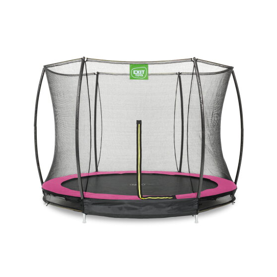 Trampolino elastico interrato EXIT Silhouette ø244cm con rete di sicurezza - rosa
