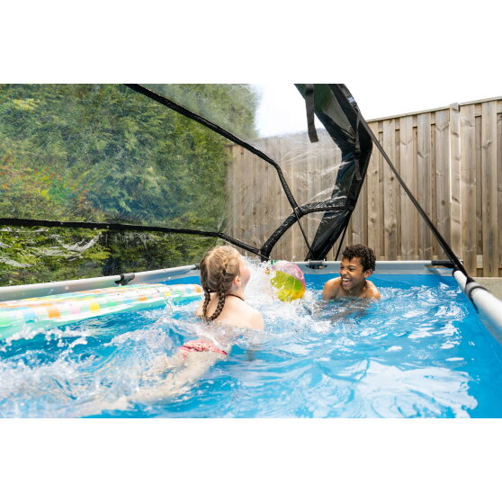 Piscina EXIT Soft Grey 300x200x65cm con pompa filtro e copertura - grigio