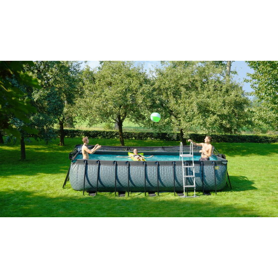 Piscina EXIT Stone 540x250x122cm con pompa filtro a sabbia - grigia
